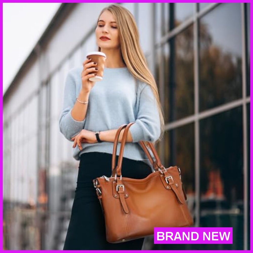 Genuine Leather Tote Shoulder Bag Hobo Crossbody Satchel Purse Top Handle - Picture 2 of 7